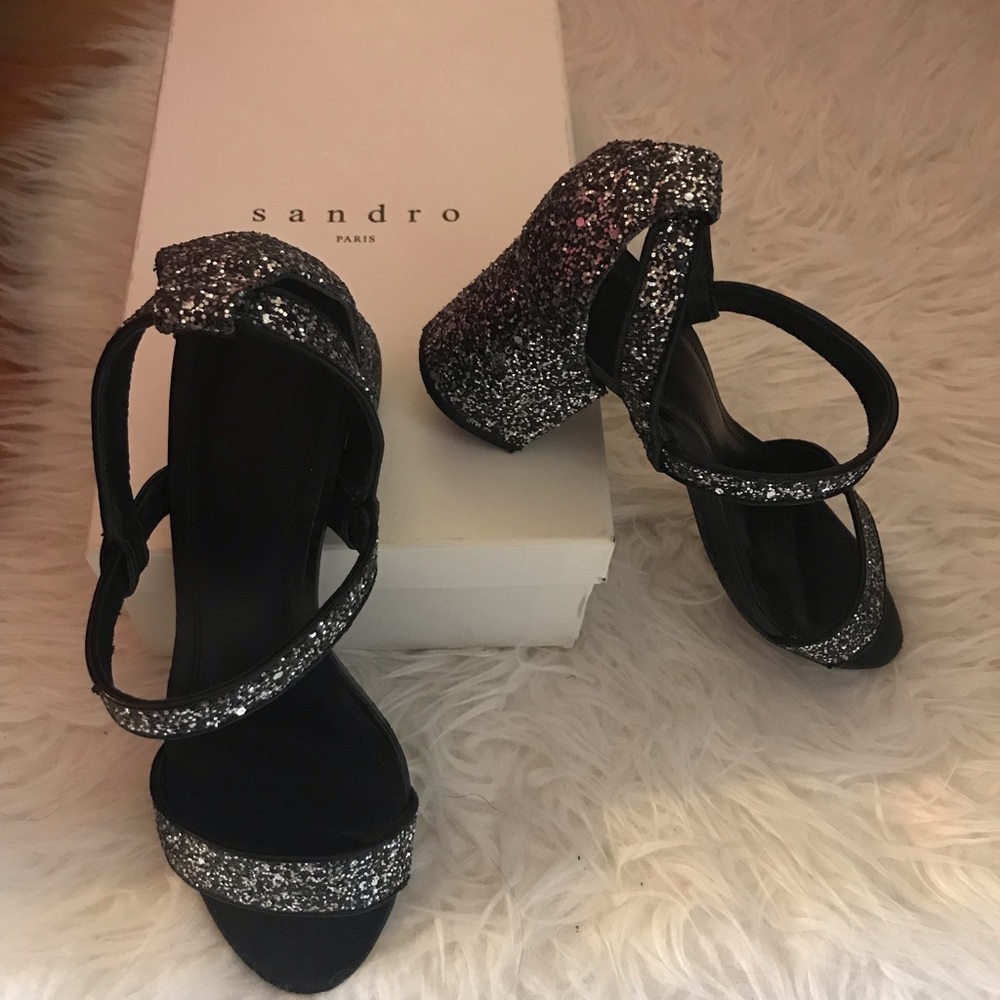 Sandro Aurelle Glitter Sandals